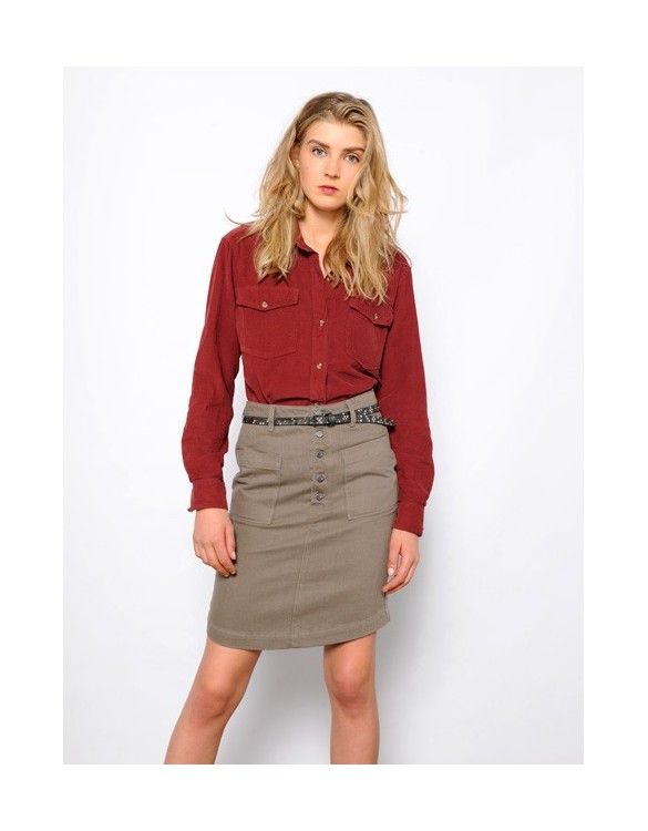 Jupe taille haute Jody - VINTAGE KAKI