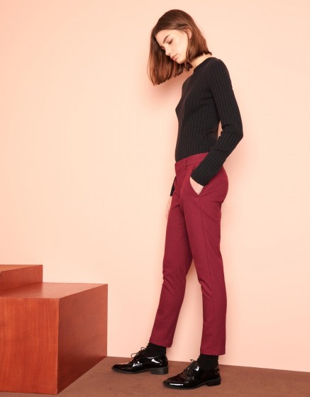 Cigarette Trousers Lizzy Fancy for women - RED BERRY - REIKO