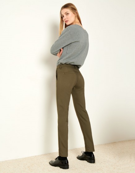 Pantalon Cigarette Lizzy Color - KAKI PIPING
