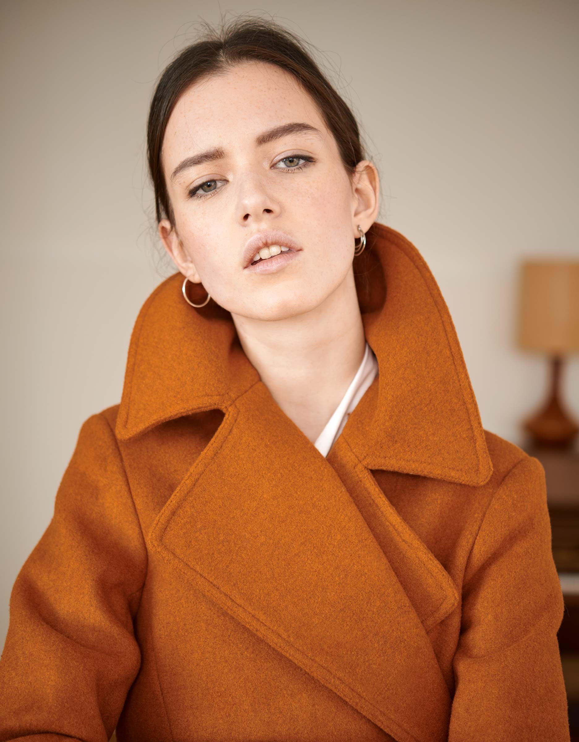 Coat Mael Color for women - CARAMEL - REIKO