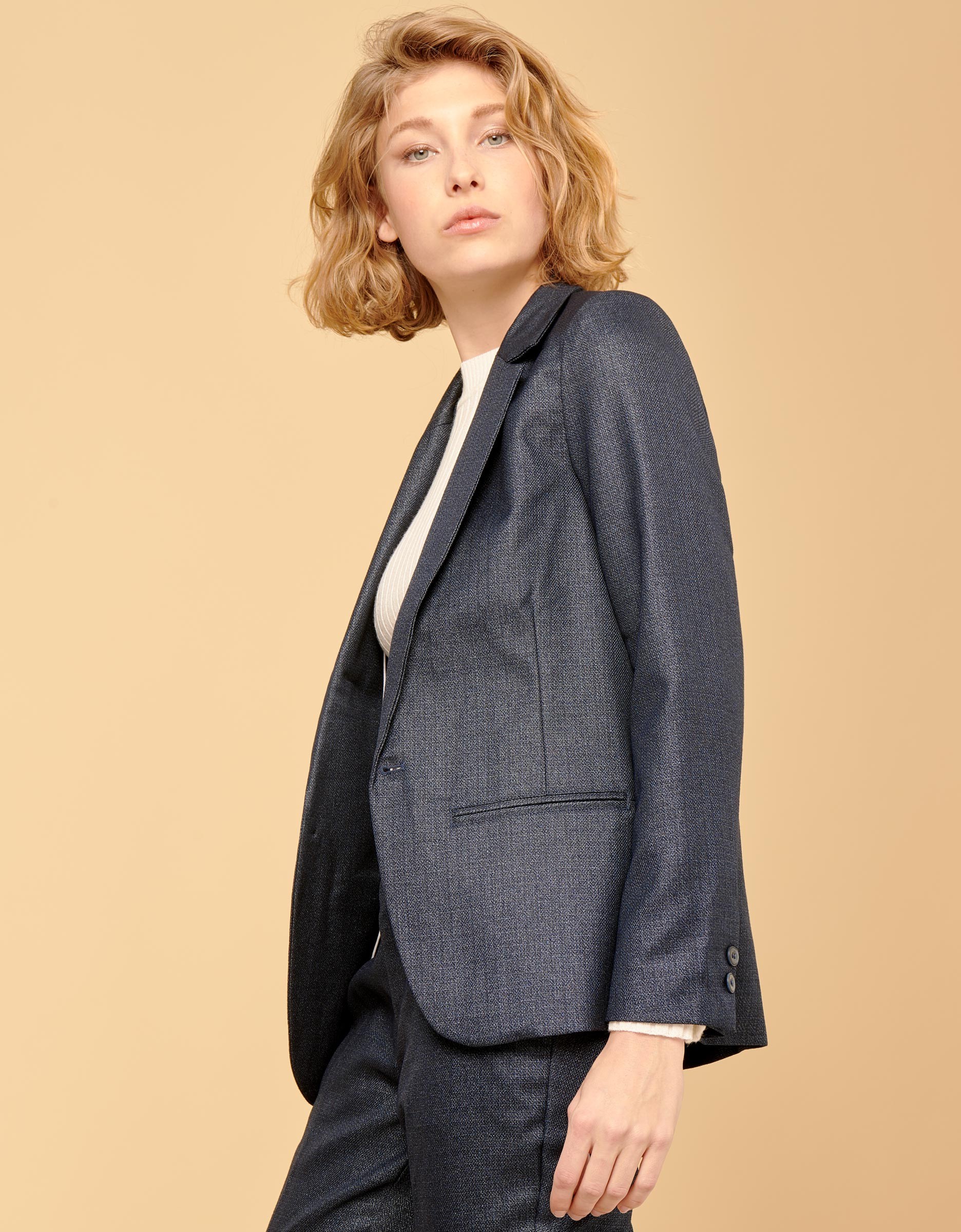 Blazer jacket Blair Fancy for women - METALLIC BLUE - REIKO