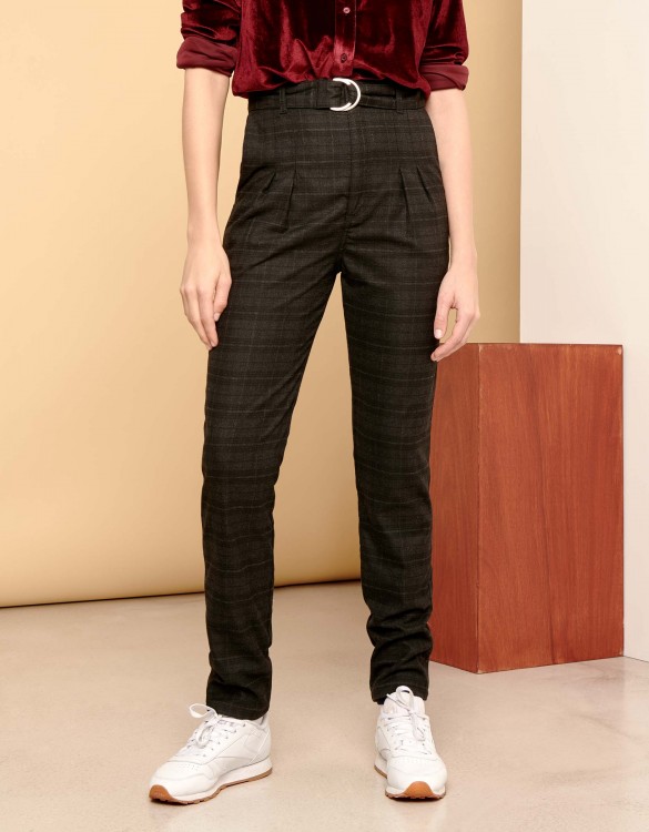 High waist trousers Arnaud Fancy - CHECKED GREY