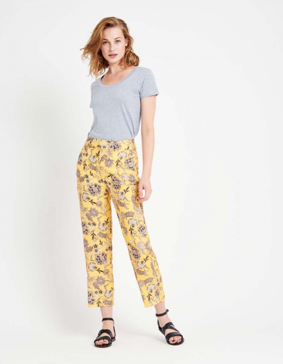 Straight cropped trousers Luis Printed - YELLOW FLOW
