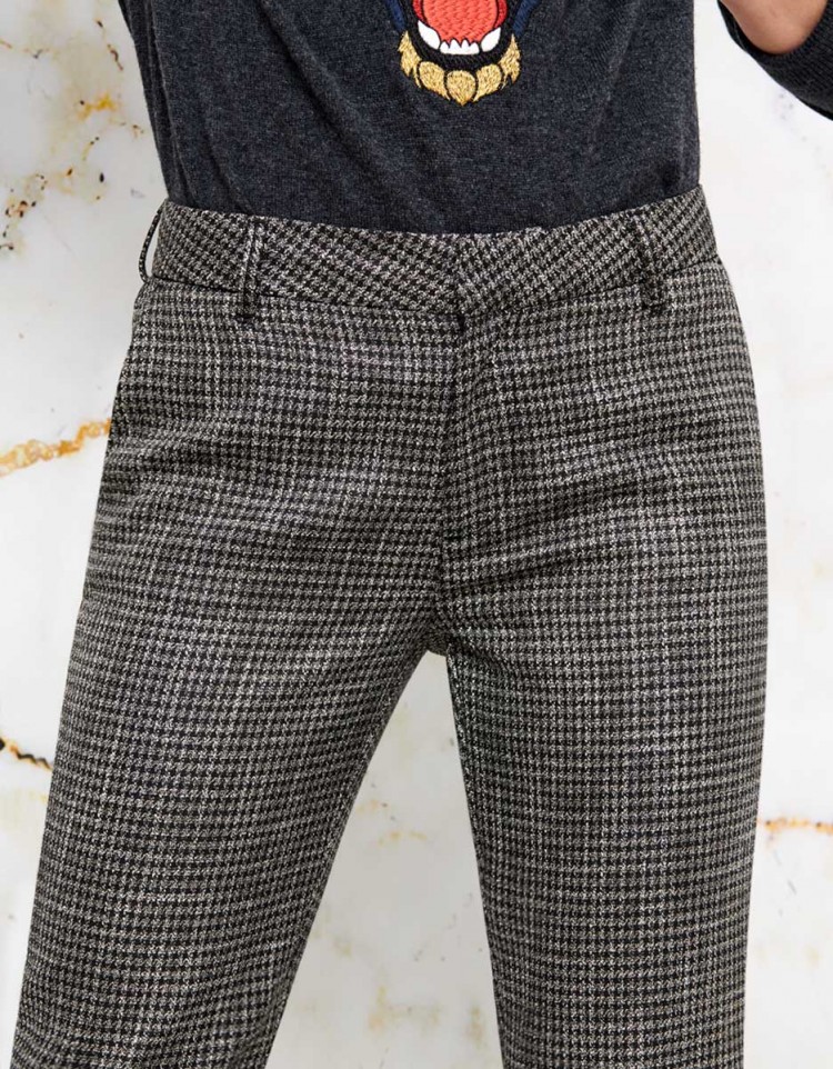 Houndstooth Print Slim Fit trouser