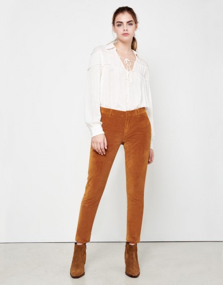 Pantalon chino sandy velvet - sienne