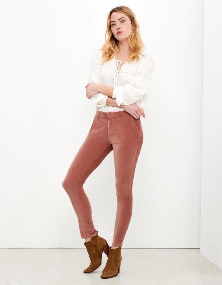 Pantalon chino sandy velvet - rose antique