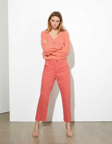 Pantalon chino sandy high waist cropped - cayenne