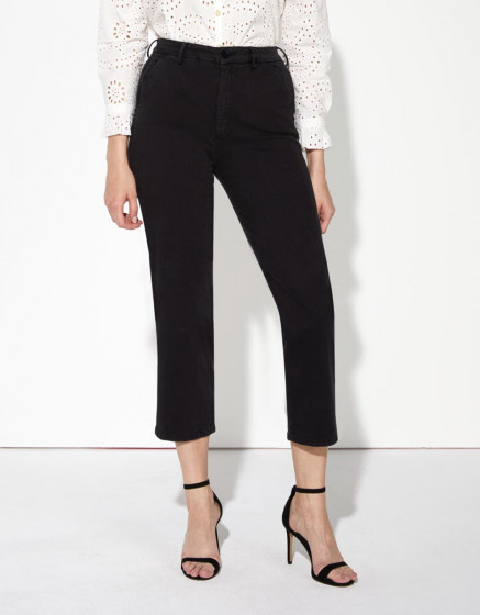 Chino trousers Sandy Highwaist Cropped - BLACK