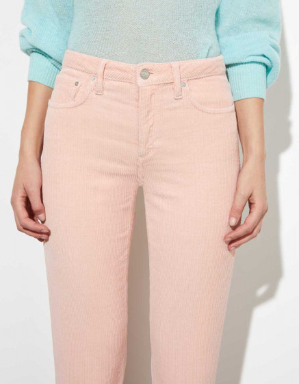 High waist trousers Milo Velvet - BABY PINK 