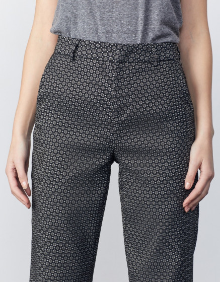 Cigarette straight cropped trousers Lary Fancy - BLACK DAISY