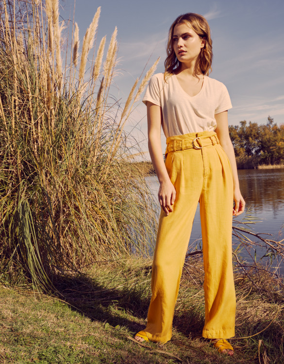 Wide trousers Gaby Linen - MIMOSA