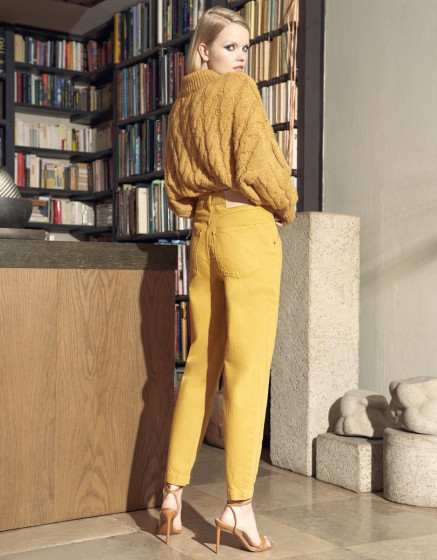 Pantalon taille haute Nicola Color - HARVEST GOLD