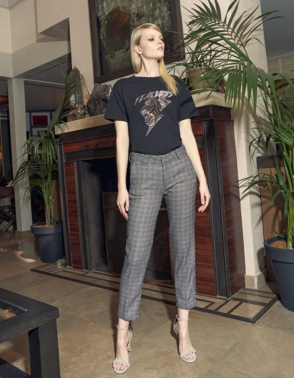 Cigarette trousers Liv Fancy - RETRO CERAMIC 