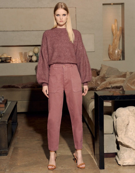 Pantalon taille haute Naomi Color - PURPLE GREY
