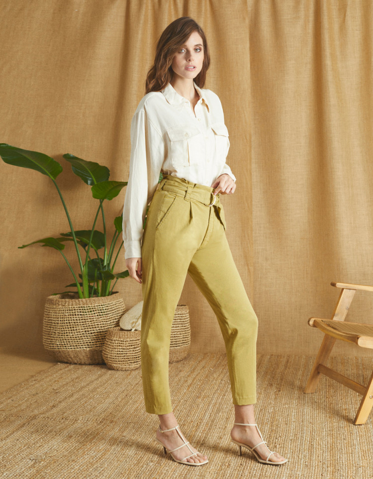 Buy Olive Green and Yellow Combo of 2 Solid Women Regular Fit Trousers  Cotton Slub for Best Price, Reviews, Free Shipping