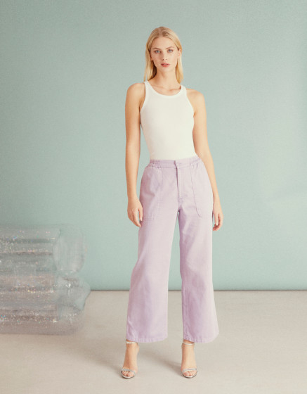 Pantalon wide Felicia Color - LAVENDER