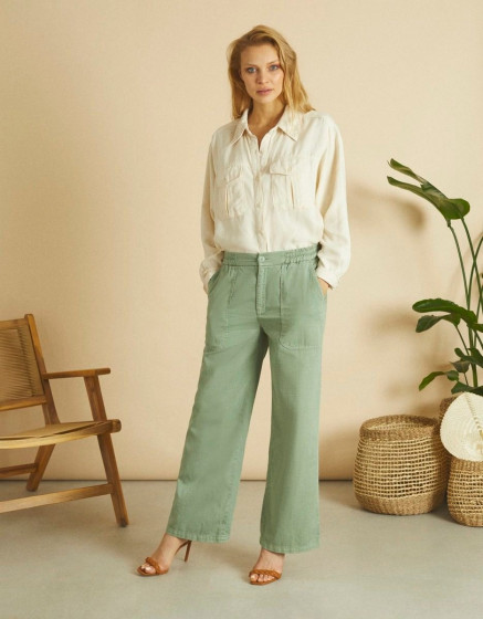 Wide trousers Felicia color - GREEN BAY