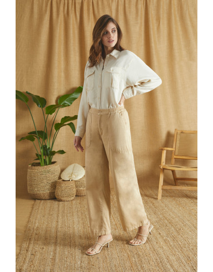 Wide trousers Felicia color - LIGHT SAND 