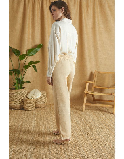 Wide trousers Felicia color - LIGHT SAND 
