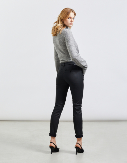 Pantalon chino enduit Sandy Coated - BLACK