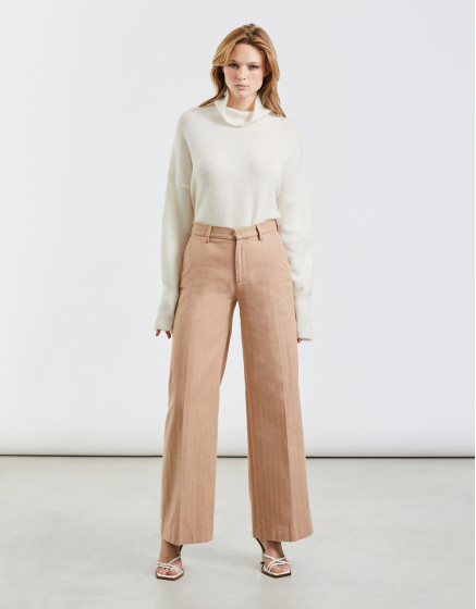 Wide trousers Pilly Fancy - CHESTNUT CREAM