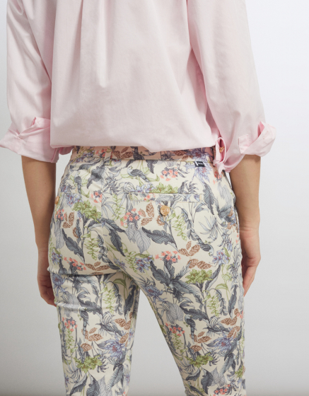 Pantalon chino Sandy Cropped Printed - TROPICAL SKIN 