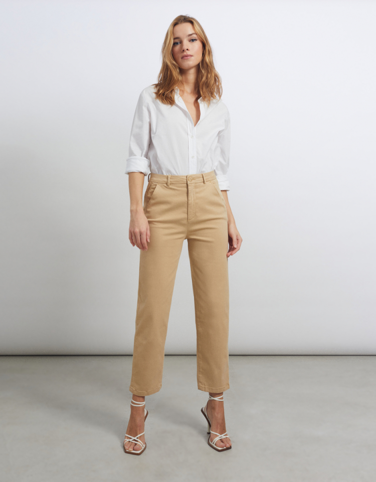 Chino trouser Sandy Highwaist Cropped - BEIGE - Outlet Pantalons