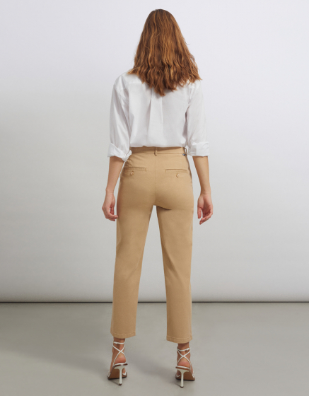 Pantalon chino Sandy Highwaist Cropped - BEIGE