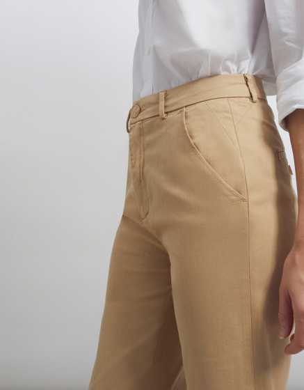 Pantalon chino Sandy Highwaist Cropped - BEIGE