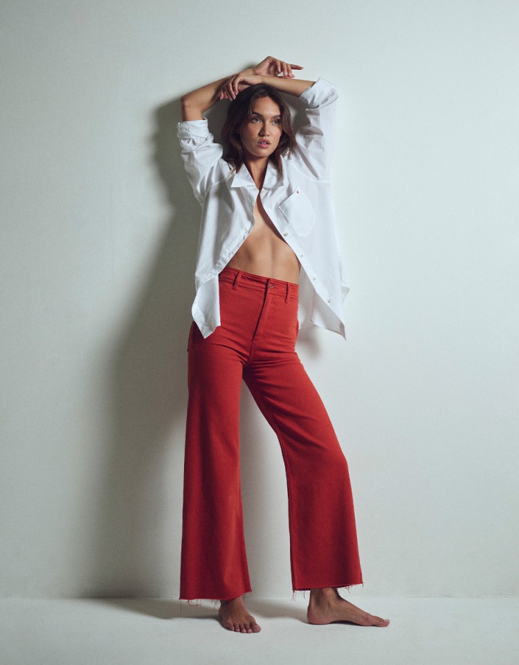 PRE-OWNED / RED CLASSIC FLARED CAPRIS – MARQUES ' ALMEIDA